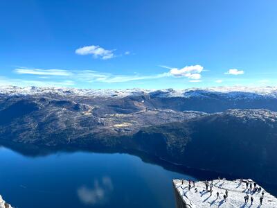 Preikestolen cliff overlooking Lysefjord, Norway